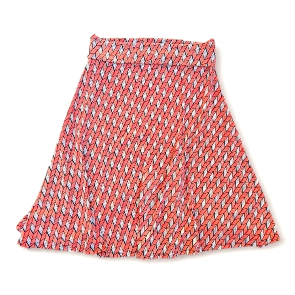 NWT Lularoe Multicolored Azure High- Low Knee  Lenght Skirt, Size XS